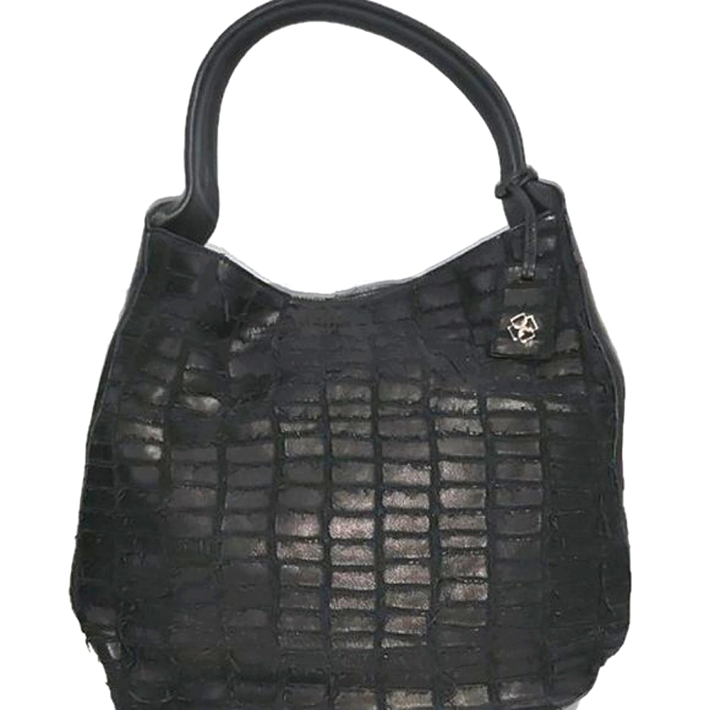 DESMO Large Croc Effect Leather Carrie Hobo